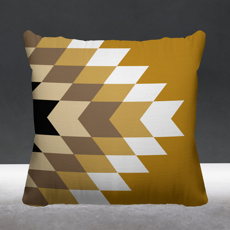 Coussin décoratif intérieur / extérieur Bimisi Southwestern, L 15 po x H 15 po, Jaune