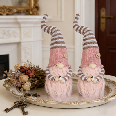 2pcs plush toy decoration, spring plush dining table decoration, women's Easter decoration gift, pink