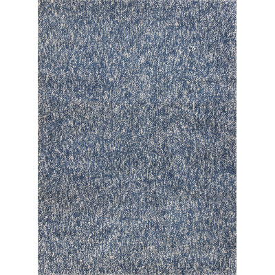 Tapis indigo / ivoire à poils longs fabriqué à la main Tayla
