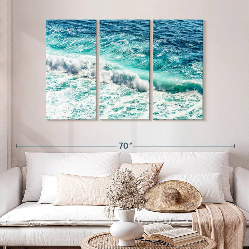Gillard, vague turquoise sur la plage de Bali, H 32 po x l 50 po