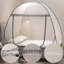 Pop Up Bed Mosquito Net Tent, 90*195cm Gray Full Net Bottom Bed Canopy, Portable Foldable Insect Screen, Indoor Outdoor Bed Tent for Bedroom Dorm Camping