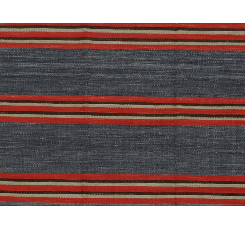 Striped Area Rug in Blue/Orange