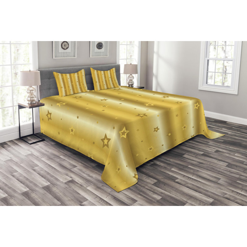 Modern & Contemporary Polyester Geometric Shapes Coverlet, King Coverlet + 2 Shams