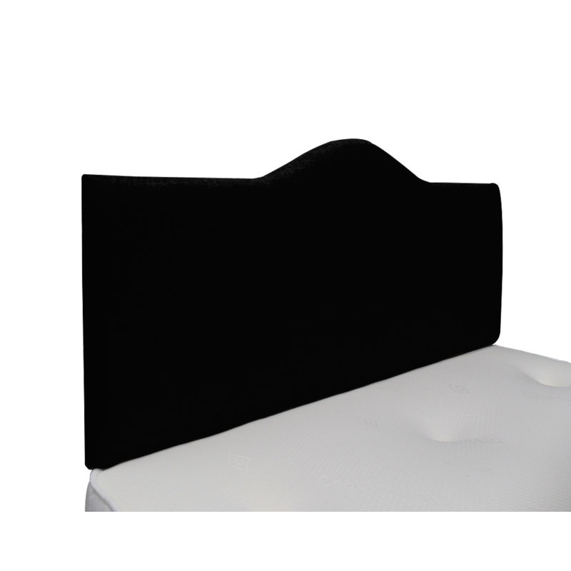 Burbank Upholstered Headboard, Small Single, Naples Velvet, Black