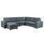 Canapé modulaire gris en tissu tissé 7 places avec repose-pieds Isla