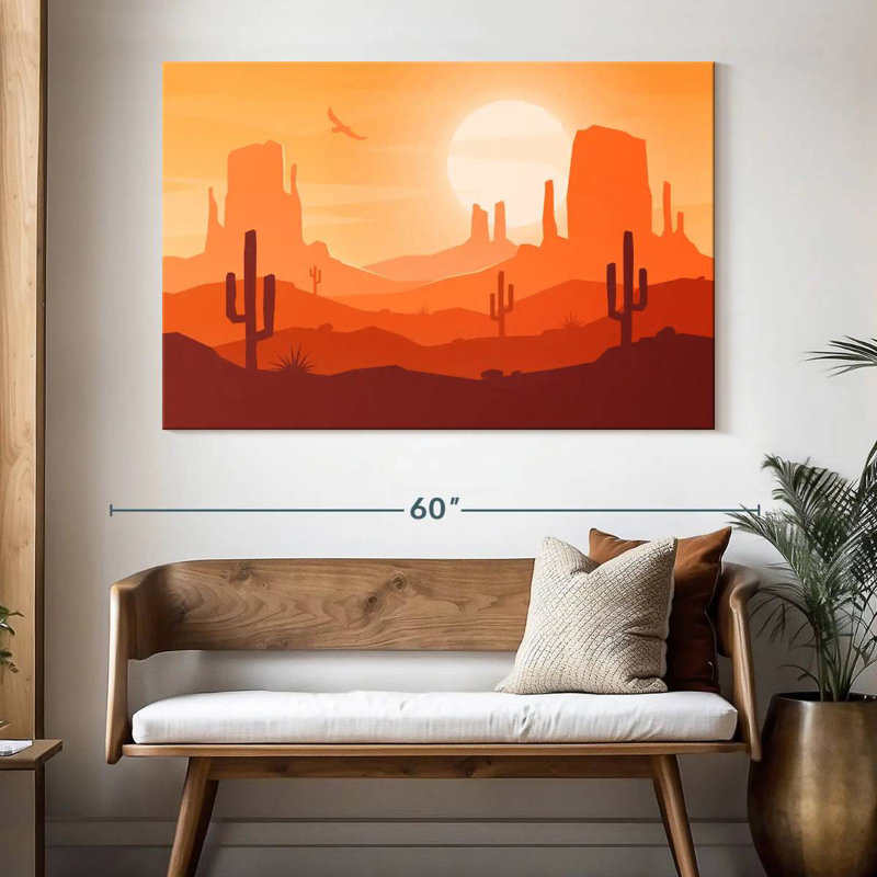 Lelar Simple Desert Landscape, 34" H x 51" W