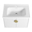 Meuble-lavabo à fermeture en douceur 28 po avec lavabo, pour petite salle de bain