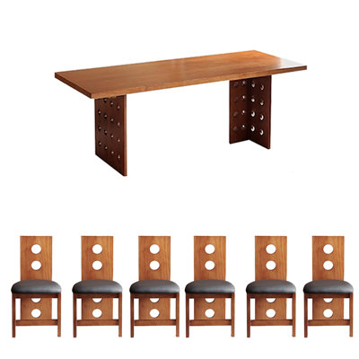 Cherry wood dining table set