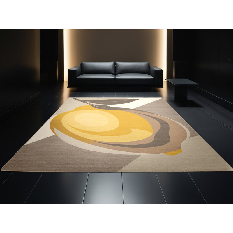 Tapis moderne moelleux et moelleux au motif moderne et contemporain de couleur grise et beige Burholme, 3 X 5