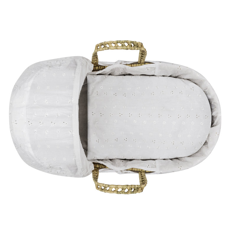 Mini Doll's Moses Basket, White