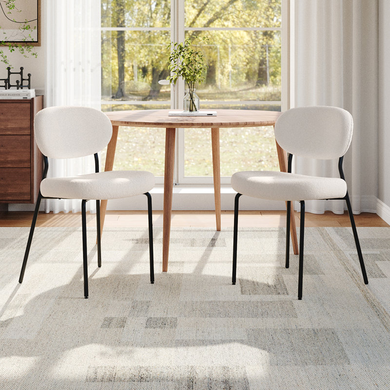 57cm H Upholstered Back Side Chair, White