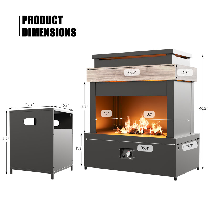Modern Outdoor Gas Fireplace