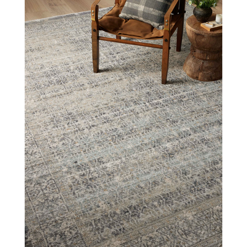 Sky and Stone Round Wool and Synthetic Area Rug