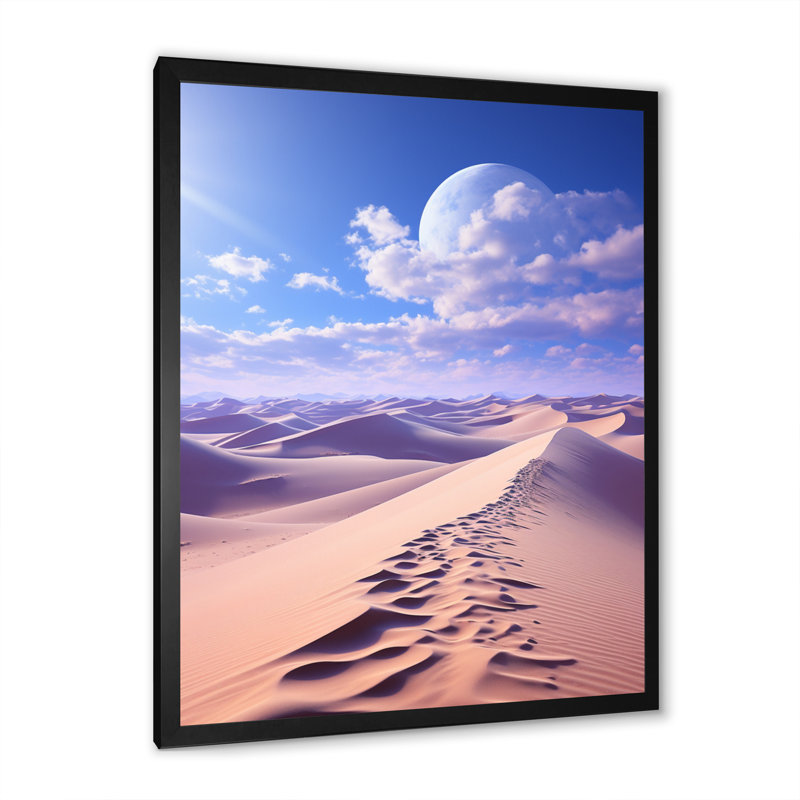 " Egypt Sahara Dreams Landscape I ", 32" H x 24" W x 1" D, Black Picture Framed