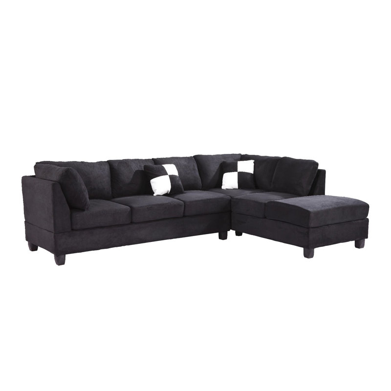 Liskeard Athens Atlantis Reversible Sectional, Suède noir