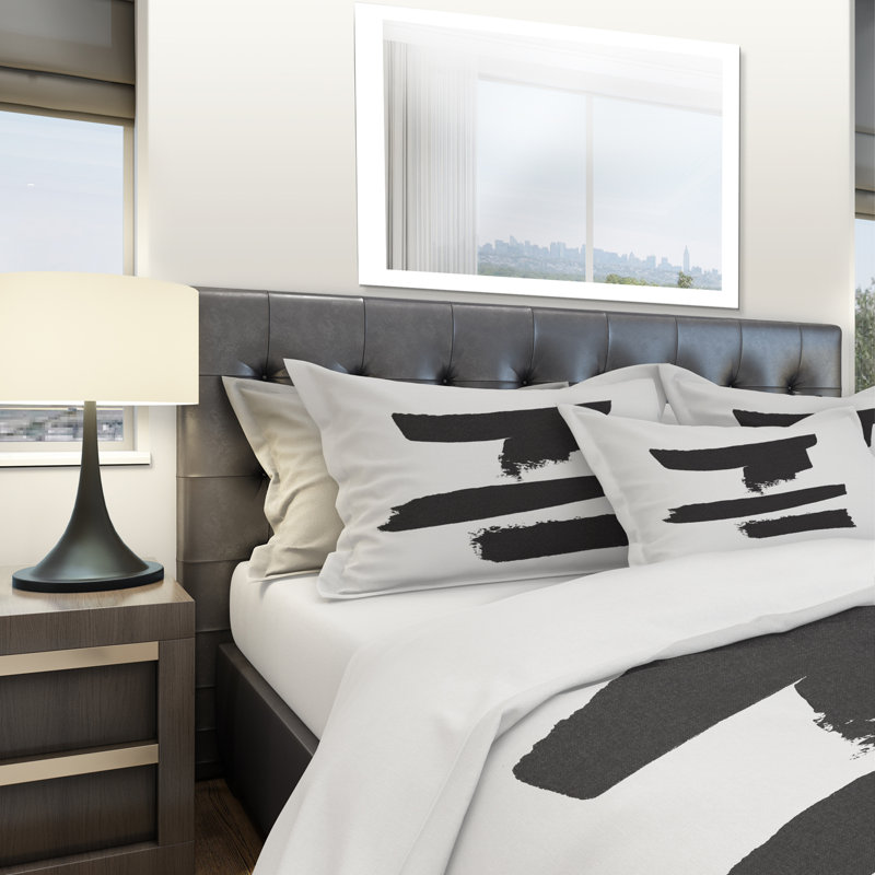 Ensemble de housse de couette moderne Mid-Century noir et blanc Geometric Company I - Microfibre de polyester