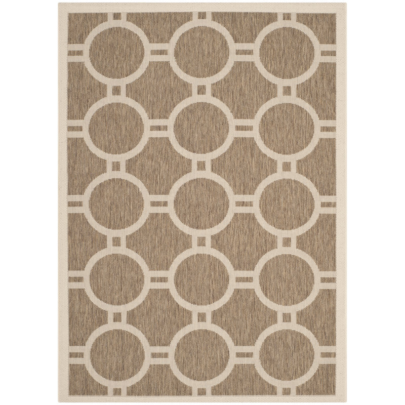 Tapis géométrique Courtyard Performance, Rectangle 6 pi 7 po x 9 pi 6 po