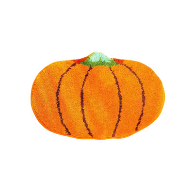 Kbndieu Bath Mat Rugs Halloween Pumpkin Rugs Pumpkin Maple Leaves Shaped Floor Mat Thanksgiving Day Mat Halloween Decorative for Living Bedroom Kitchen Decoration Bath