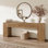 Console de 86 pouces de long pour le vestibule, table basse en bois derrière le canapé, table de ferme pour le couloir du salon