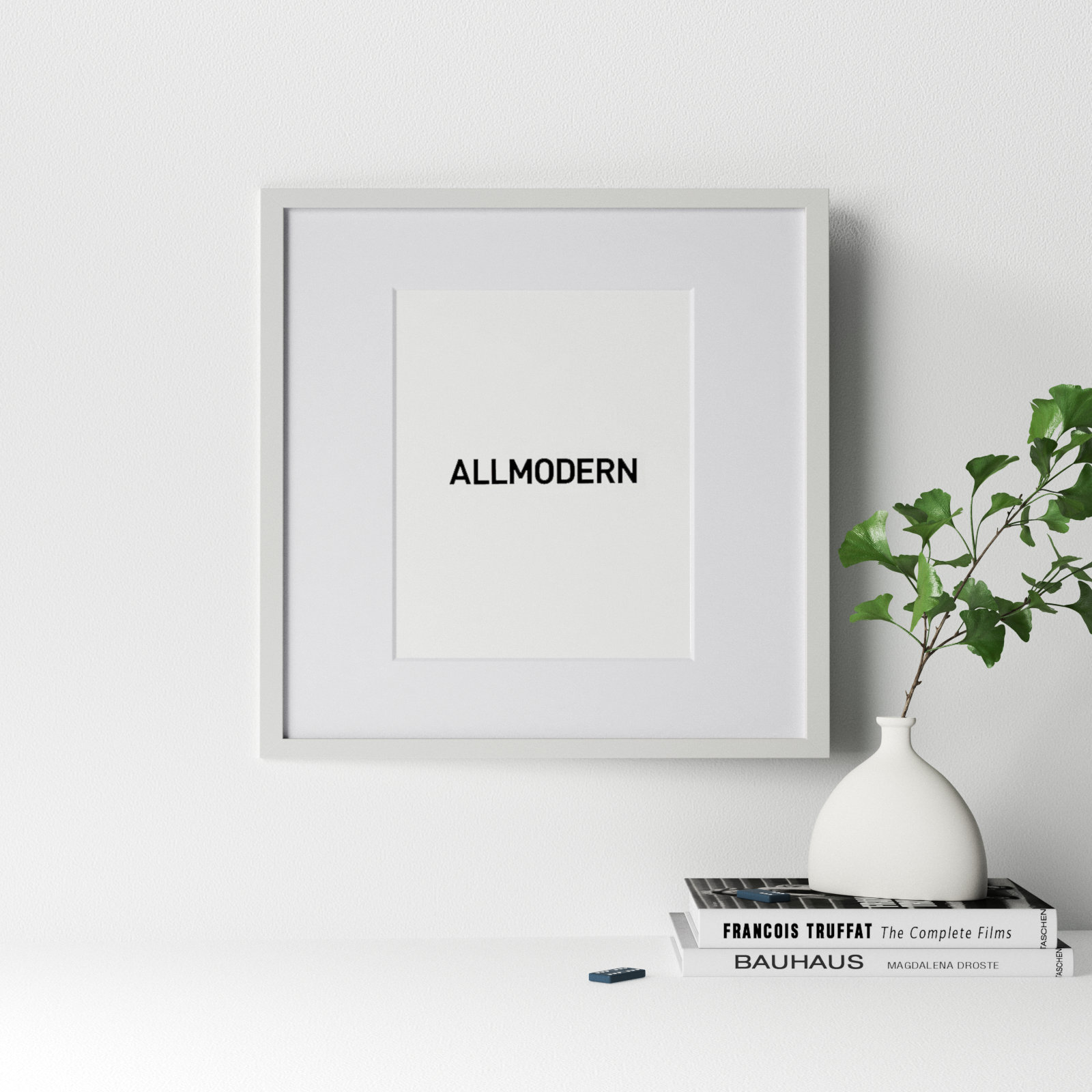 Capullo Wood Matte Picture Frame with Mat, White, 11" x 14", 20" x 20"