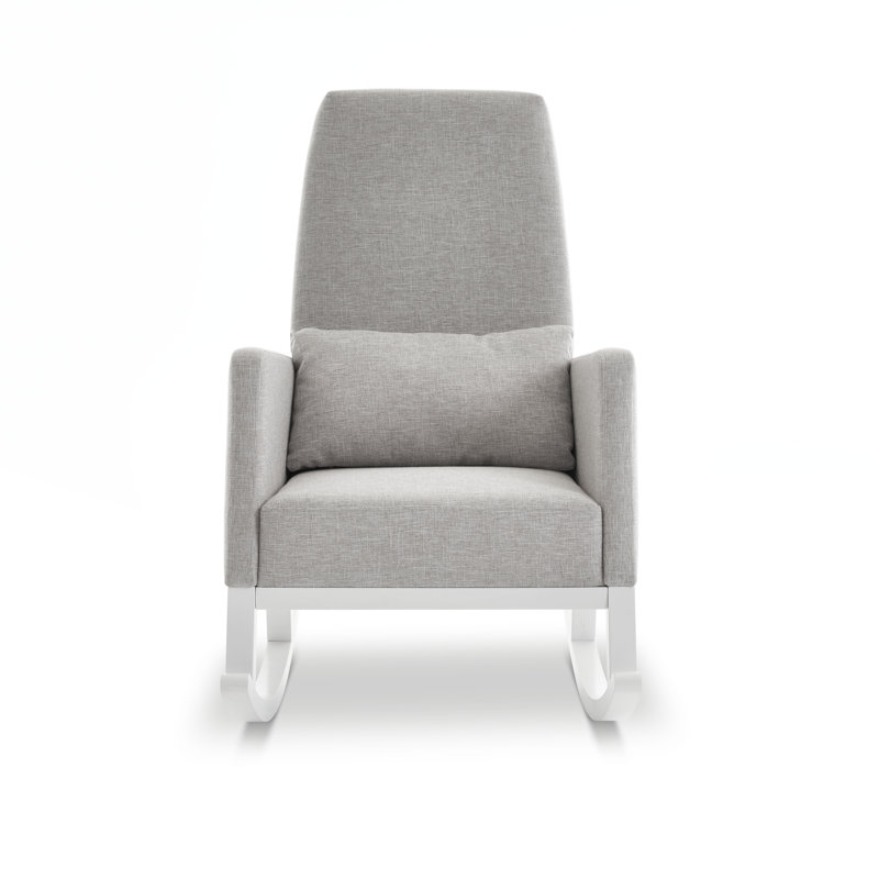 High Back Rocking Chair  - Silver/Stone