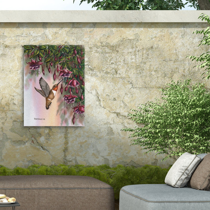 Toile d'extérieur fuchsia Dave Bartholet, H 14 po x l 19 po