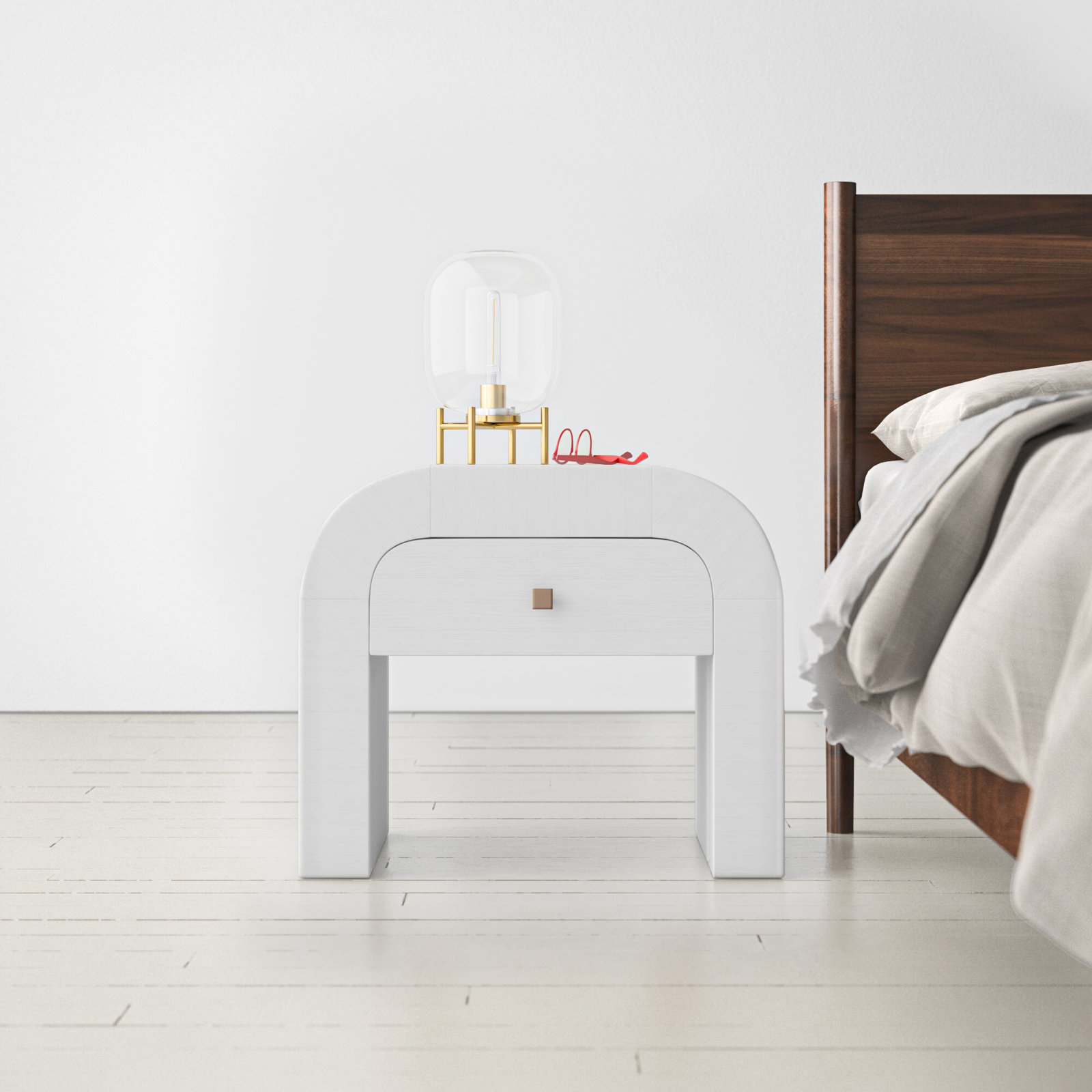 Baxley 1 - Drawer Nightstand, White
