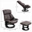Fauteuil inclinable de massage classique en similicuir brun avec pivotement à 360 ° et repose-pieds