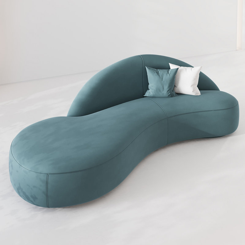 Canapé incurvé moderne de luxe moderne et minimaliste, Bleu