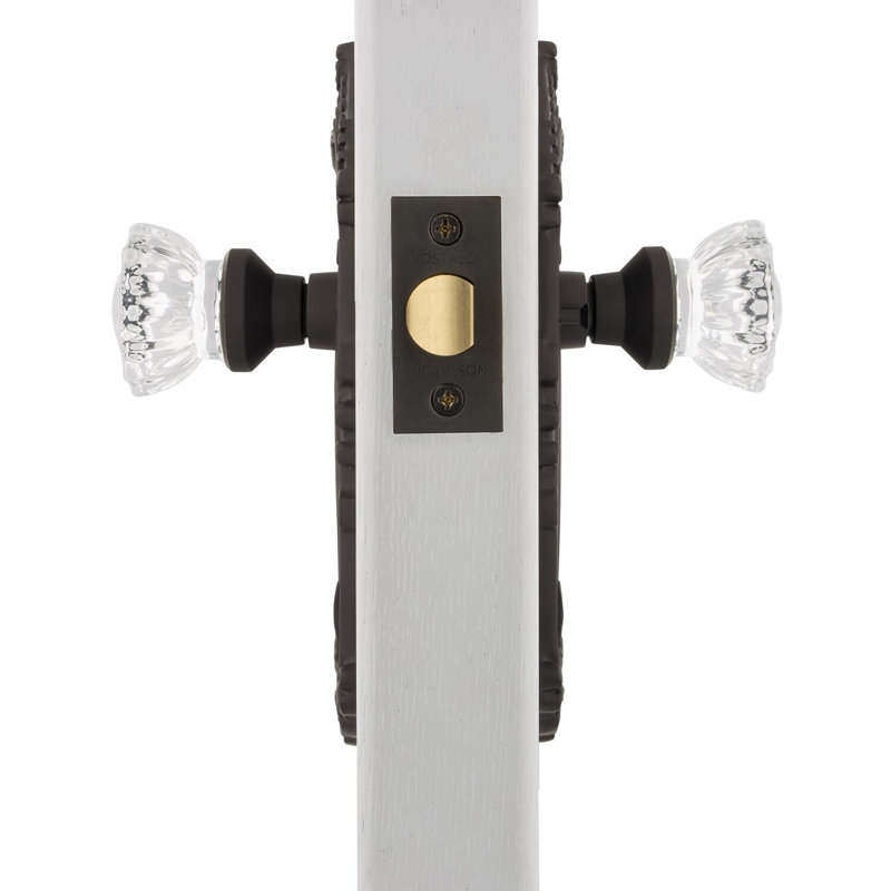 Victorian Plate with Crystal Door Knob, Oil-Rubbed Bronze, 2-3/4”