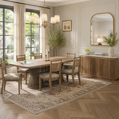 Buffet élégant avec dessus en pierre et dessus en corde avec corde idéal pour le rangement élégant dans les salles à manger ou les espaces de vie