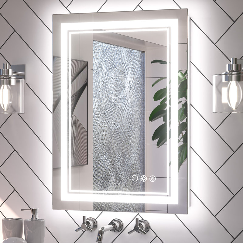 Miroir de salle de bain à DEL Chrisna, 20 po x 28 po, Rectangulaire