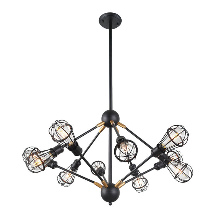 VONN 36-in Multi-Pivoting-Arm UL Certified Chandelier Lighting with LED Filament Bulbs