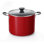 Marmite antiadhésive de 10,5 pintes avec couvercle Cook N Home Professional, poignées rivetées, grande marmite pour les fêtes, marmite avec chauffage uniforme, batterie de cuisine à induction, va au lave-vaisselle, rouge marbré