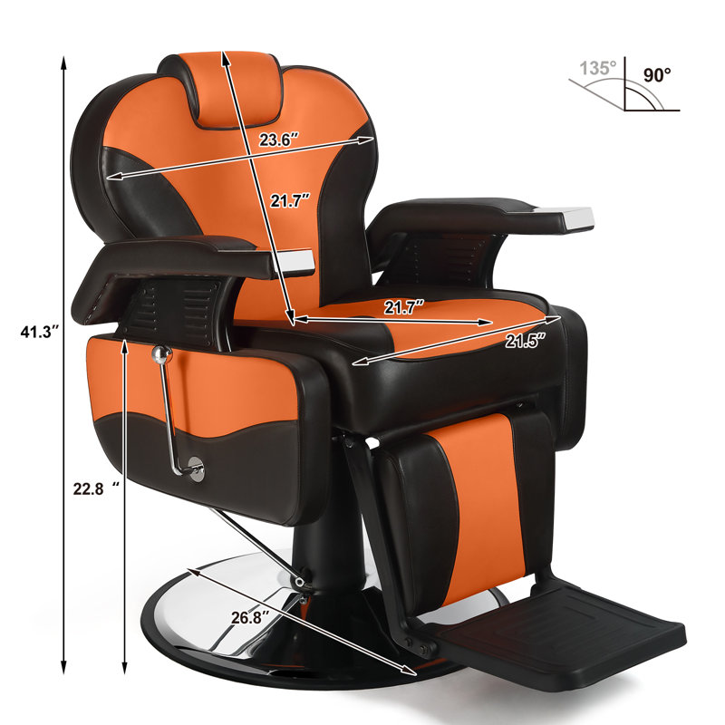 Faux Leather Recliner, Orange/Black