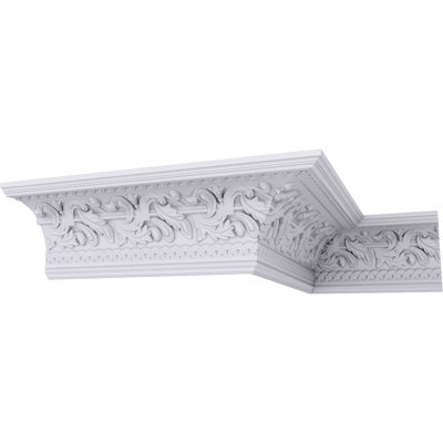 Endurathane Kinsley Crown Moulding, 7"H x 7"P x 9 7/8"F x 94 1/2"L, (9 5/8" Repeat), Factory Primed