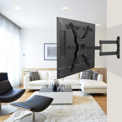 Full-Motion TV Wall Mount for 24-55 Inch TVs ， Articulating Arm with Extension, Swivel, and Tilt ， Holds up to 66lbs, VESA 400x400