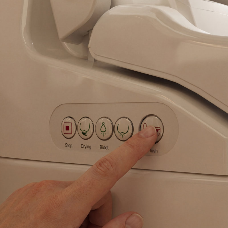 Toilette intelligente avec couvercle à ouverture / fermeture automatique, bidet sans réservoir avec capteur de pied, siège chauffant et séchoir à air chaud