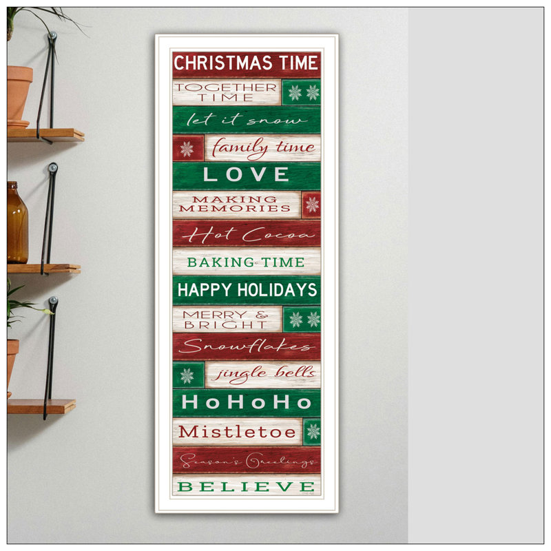 Trendy Decor 4U Christmas Time Wall Art For Living Room, Bedroom Wall Art Print For Home Decor By Cindy Jacobs, White