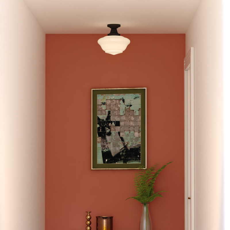 Plafonnier semi-encastré Maelina, Noir mat, 8.75-inch