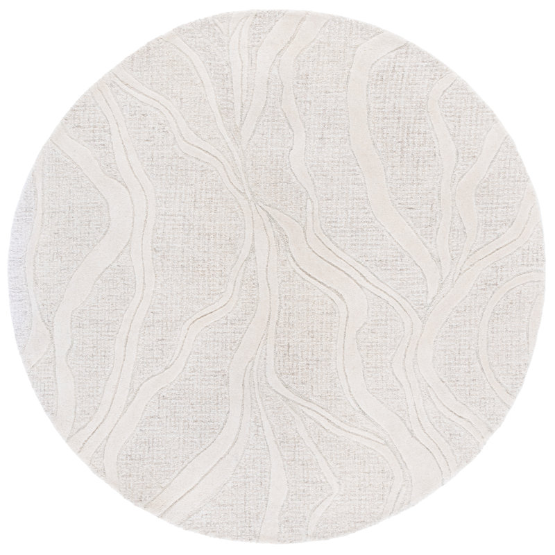 Mauricus 852 Area Rug In Grey / Ivory, Round 6'