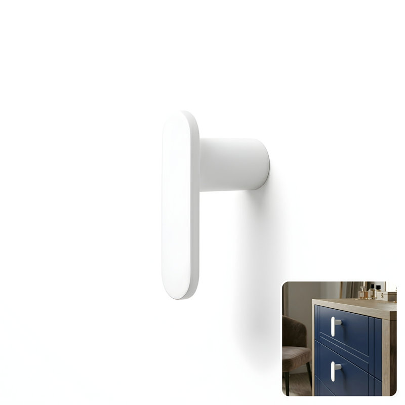 2" Bar Knob, Snow (White), 1"