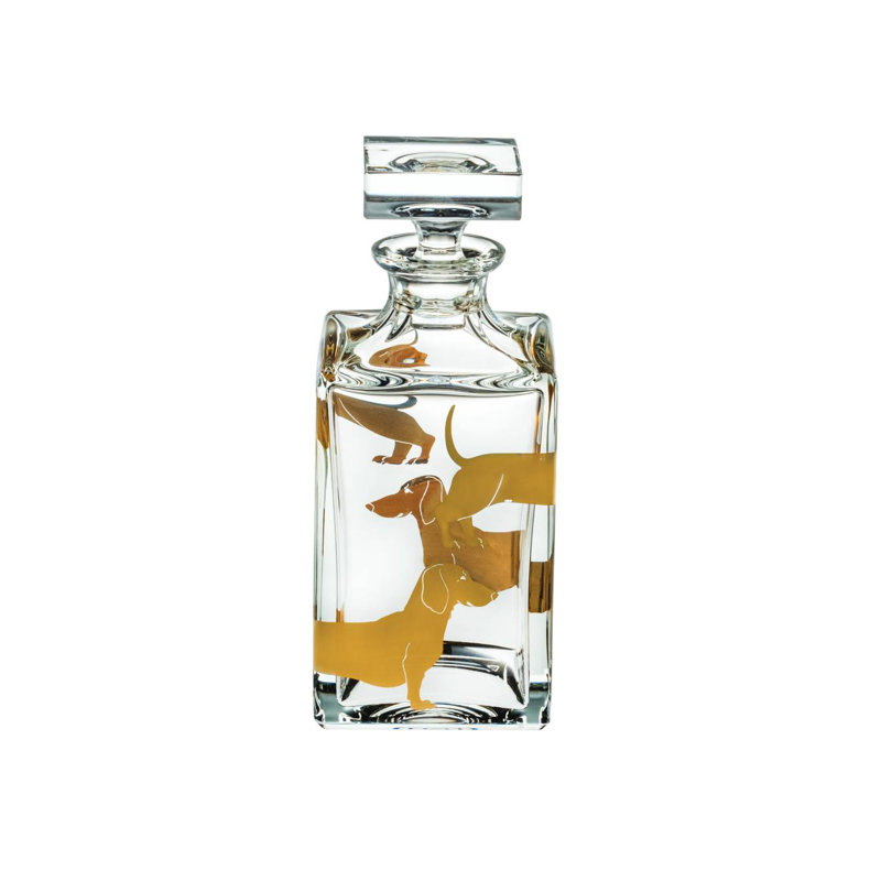 Dacshund Lead Crystal Whiskey Decanter