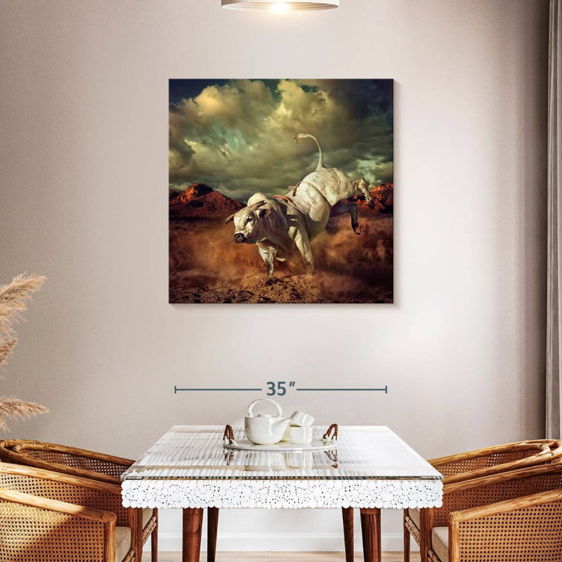 Crowle Bucking Bull, 36" H x 36" W