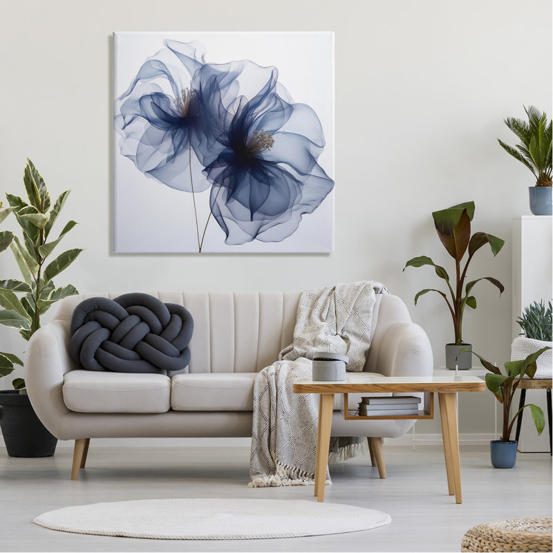 " Blue Modern Bloom ", 36" H x 36" W x 1.5" D