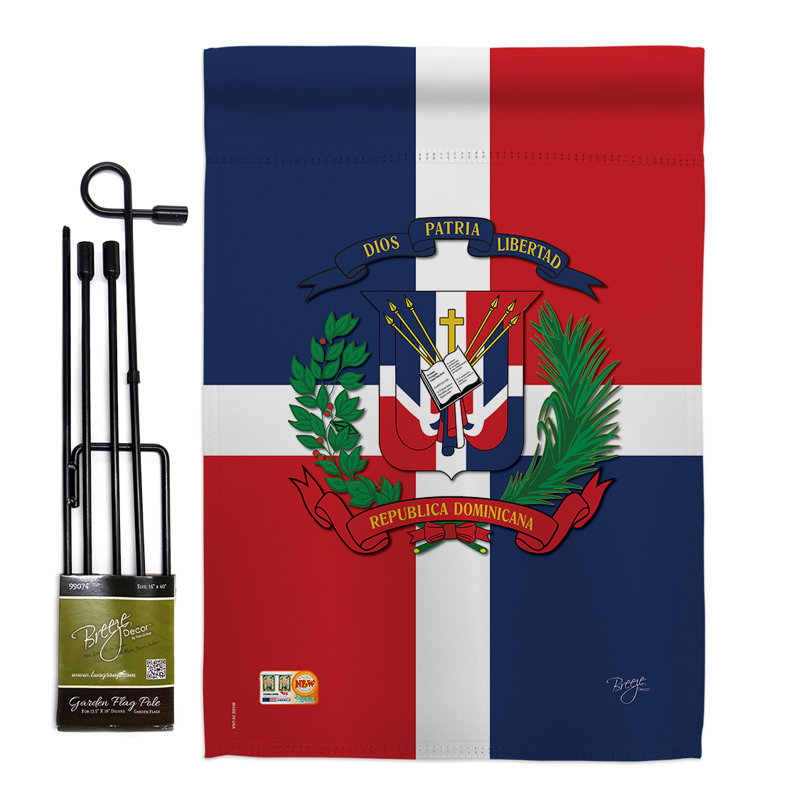 Ensemble de 2 drapeaux en polyester 1 côté 7 po x 1 pi pour la république dominicaine