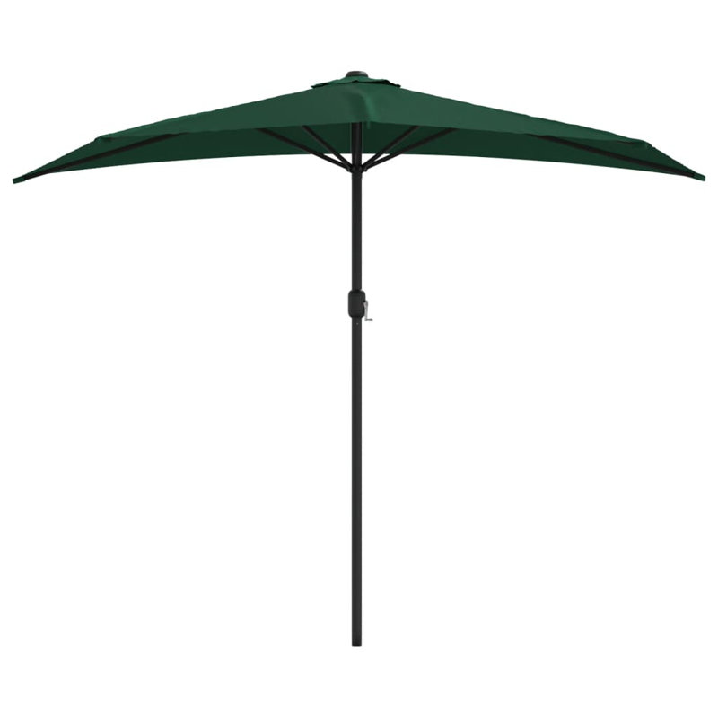Parasol de balcon avec demi-poteau en aluminium Arlmont & Co., Vert, H 87,4 po x l 106,3 po x P 56,7 po