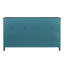 Armoire de rangement moderne bleu sarcelle. Buffet avec tablettes réglables, buffet pour centre de divertissement 65 ", tablettes et armoire de porte en verre