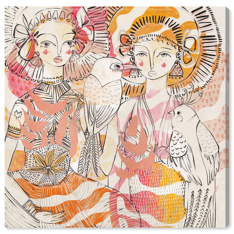 «Friends Friends», art mural boho par Art Remedy, Toile tendue, H 24 po x l 24 po