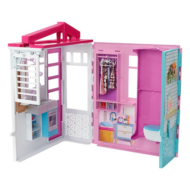 Barbie Portable 1-Story Playset Dollhouse